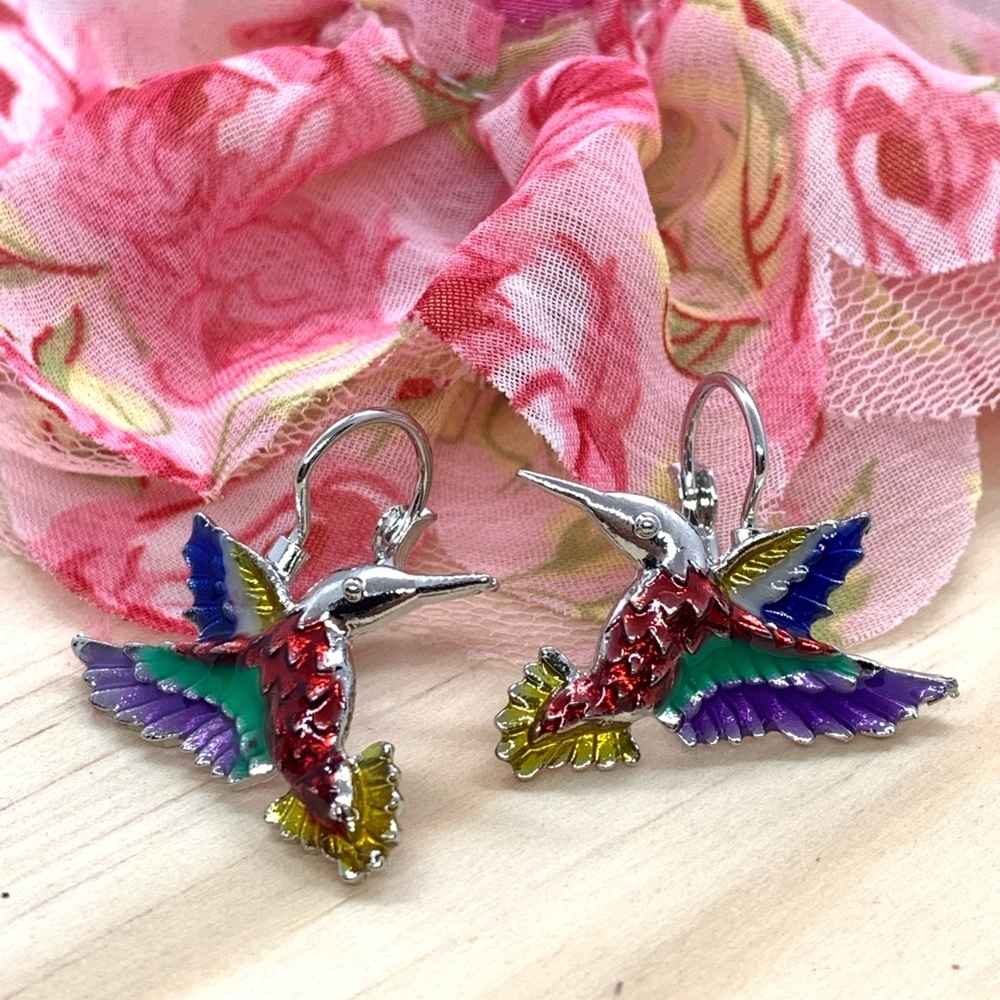 🌟 Enamel Bird Earrings